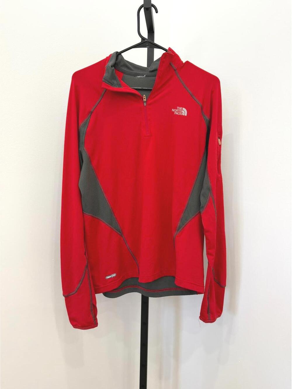 The North Face Red and Gray Half-Zip Pullover Hoodie
